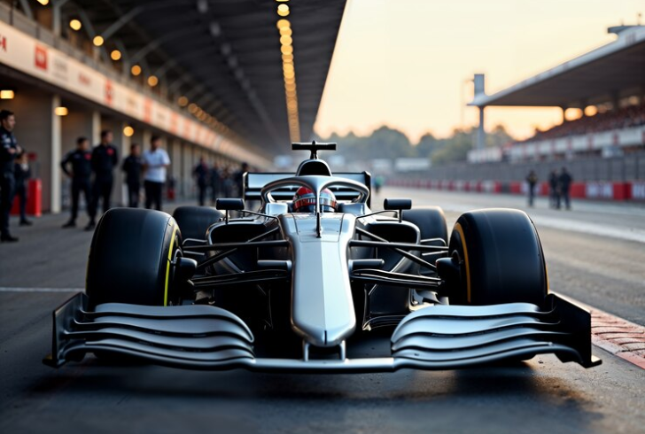 F1 car generating downforce with wings